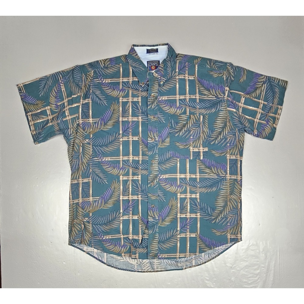 Vintage CHAPS Ralph Lauren Hawaiian Shirt Mens XL Button Down Short Sleeve